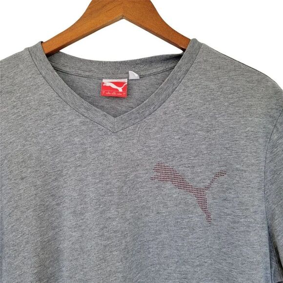 Puma Short Sleeve TShirt Mens Size L Heather Gray - Picture 2 of 11